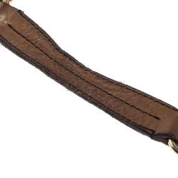 Pre Owned Valentino Brown Leather Crystal-Embellished Catch Shoulder Bag