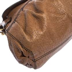 Pre Owned Valentino Brown Leather Crystal-Embellished Catch Shoulder Bag