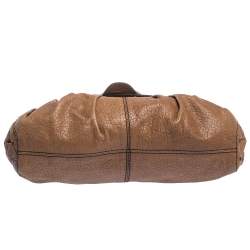 Pre Owned Valentino Brown Leather Crystal-Embellished Catch Shoulder Bag