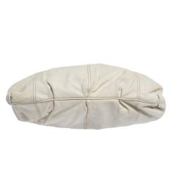 Valentino White Leather Braided Handle Hobo