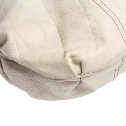 Valentino White Leather Braided Handle Hobo