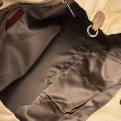 Pre Owned Valentino Beige Canvas, Sequin and Beaded Floral Applique Tote