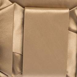 Pre Owned Valentino Gold Satin Pleated Clutch