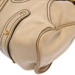 Pre Owned Valentino Beige Soft Leather Catch Satchel