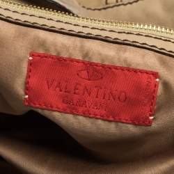Pre Owned Valentino Beige Soft Leather Catch Satchel