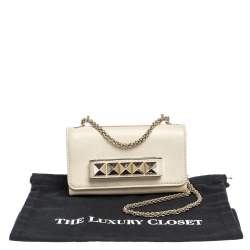 Pre Owned Valentino Vanilla Leather Mini Va Va Voom Chain Clutch
