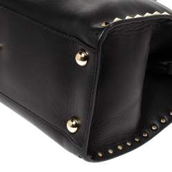 Pre Owned Valentino Black Leather Medium Rockstud Satchel