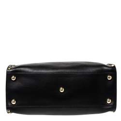 Pre Owned Valentino Black Leather Medium Rockstud Satchel
