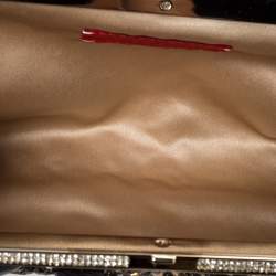 Pre Owned Valentino Multicolor Beaded Fabric Crystal Embellishment Frame Chain Clutch