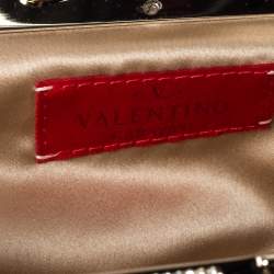 Pre Owned Valentino Multicolor Beaded Fabric Crystal Embellishment Frame Chain Clutch