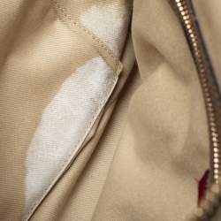 Pre Owned Valentino Tri Color Stripe Leather Front Pocket Satchel