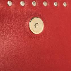 Pre Owned Valentino Blue Dust Leather Rockstud Wristlet Clutch