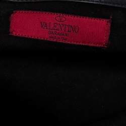 Pre Owned Valentino Black Leather Rockstud Shopper Tote