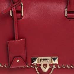 Pre Owned Valentino Red Leather Demilune Tote