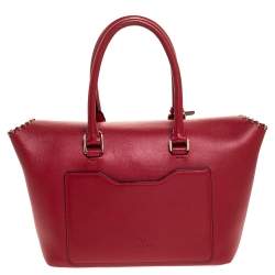 Pre Owned Valentino Red Leather Demilune Tote