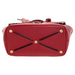 Pre Owned Valentino Red Leather Demilune Tote