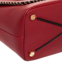 Pre Owned Valentino Red Leather Demilune Tote