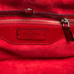 Pre Owned Valentino Red Leather Demilune Tote