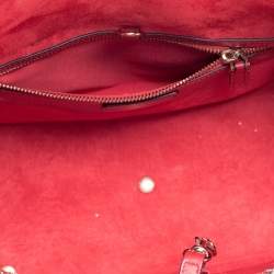 Pre Owned Valentino Red Leather Demilune Tote
