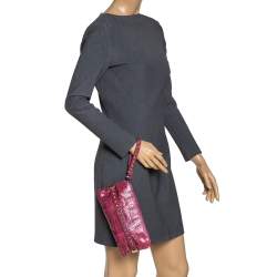 Valentino Pink Python Rockstud Wristlet Clutch