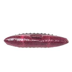 Valentino Pink Python Rockstud Wristlet Clutch
