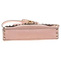 Pre Owned Valentino Pink Leather Rockstud Shoulder Bag