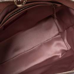 Pre Owned Valentino Multicolor Flower Applique Satin and Leather Tote