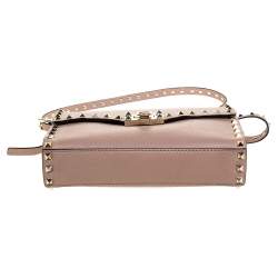 Pre Owned Valentino Beige Leather Rockstud Shoulder Bag