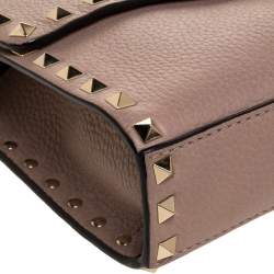 Pre Owned Valentino Beige Leather Rockstud Shoulder Bag