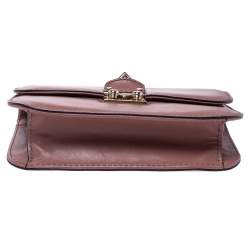 Pre Owned Valentino Old Rose Pink Leather Rockstud Small Glam Lock Shoulder Bag