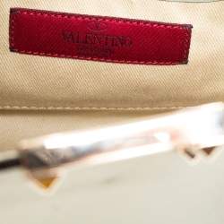 Pre Owned Valentino Mint Green Leather Mini Rockstud Trapeze Tote