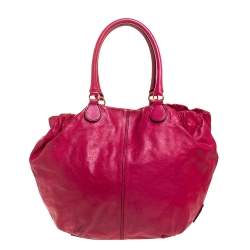 Pre Owned Valentino Pink Leather Bow Hobo