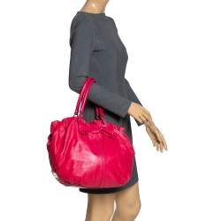Pre Owned Valentino Pink Leather Bow Hobo