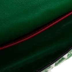 Pre Owned Valentino Green Quilted Leather Small Rockstud Spike Chain Shoulder Bag