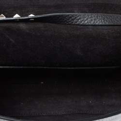Pre Owned Valentino Black Leather Rockstud Shoulder Bag