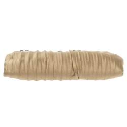 Pre Owned Valentino Beige Satin Crystal and Pearl Embellished Frame Chain Clutch