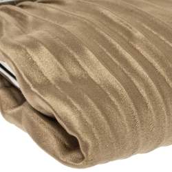 Pre Owned Valentino Beige Satin Crystal and Pearl Embellished Frame Chain Clutch