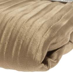 Pre Owned Valentino Beige Satin Crystal and Pearl Embellished Frame Chain Clutch