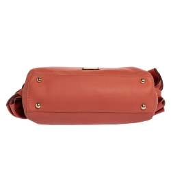 Pre Owned Valentino Coral Orange Leather Rockstud Bow Satchel
