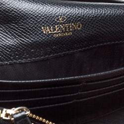 Valentino Black Leather Continental Wallet 