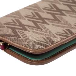 Valentino Tri Color Canvas and Leather Continental Wallet