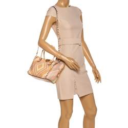 مملوكة مسبقًا Valentino Multicolor Leather Small Native Couture 1975 Rockstud Tote