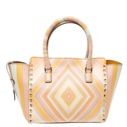 مملوكة مسبقًا Valentino Multicolor Leather Small Native Couture 1975 Rockstud Tote