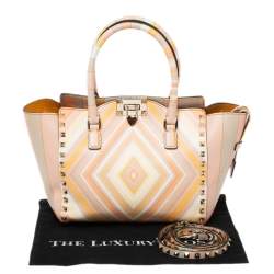 مملوكة مسبقًا Valentino Multicolor Leather Small Native Couture 1975 Rockstud Tote