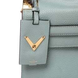مملوكة مسبقًا Valentino Light Blue Leather My Rockstud Top Handle Bag