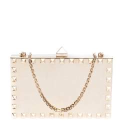 Pre Owned حقيبة كلتش فالنتينو "ميناودري" مرصعة روكستد و سلسلة معدن ذهبي