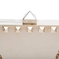 Pre Owned حقيبة كلتش فالنتينو "ميناودري" مرصعة روكستد و سلسلة معدن ذهبي