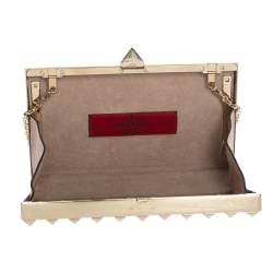 Pre Owned حقيبة كلتش فالنتينو "ميناودري" مرصعة روكستد و سلسلة معدن ذهبي