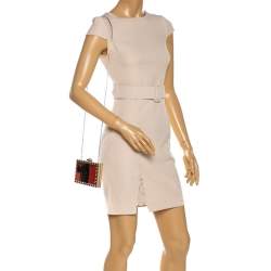 Pre Owned حقيبة كلتش فالنتينو "ميناودري" مرصعة روكستد و سلسلة معدن ذهبي