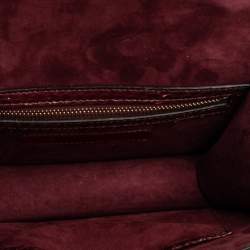 Pre Owned Valentino Burgundy Python Small Rockstud Glam Lock Flap Bag